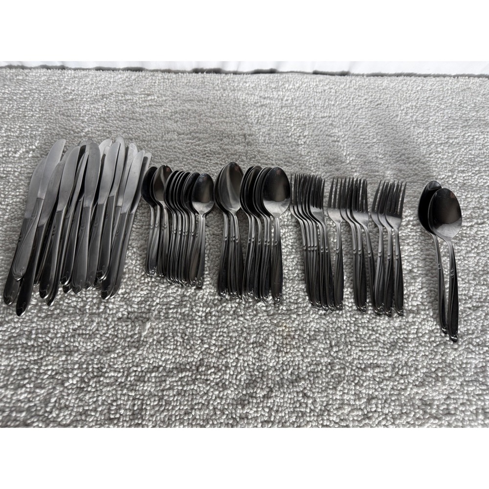 Simeon L. & George H. Rogers Co Stainless Flatware Enchantment Set 77pc